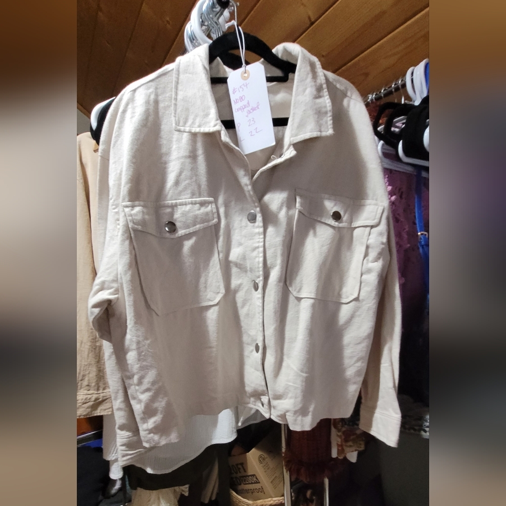 #154 NOBO Cropped Women's Beige Utility Jacket